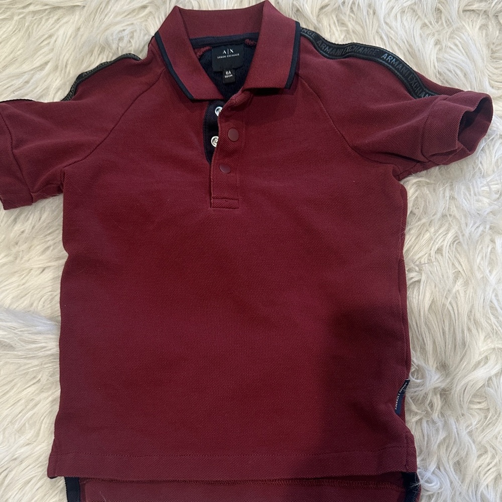 A/X Armani Exchange Kids' Maroon Polo Shirt
